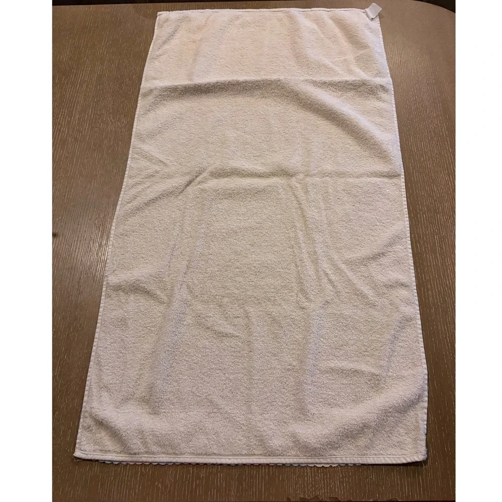 Vintage The Bathworks 2pc Bath & Hand Towel Set Ivory Floral Embroidered EUC